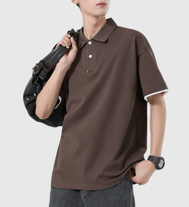 日系基礎假兩件式設計 短袖 POLO T-Shirt [SBT-1488]