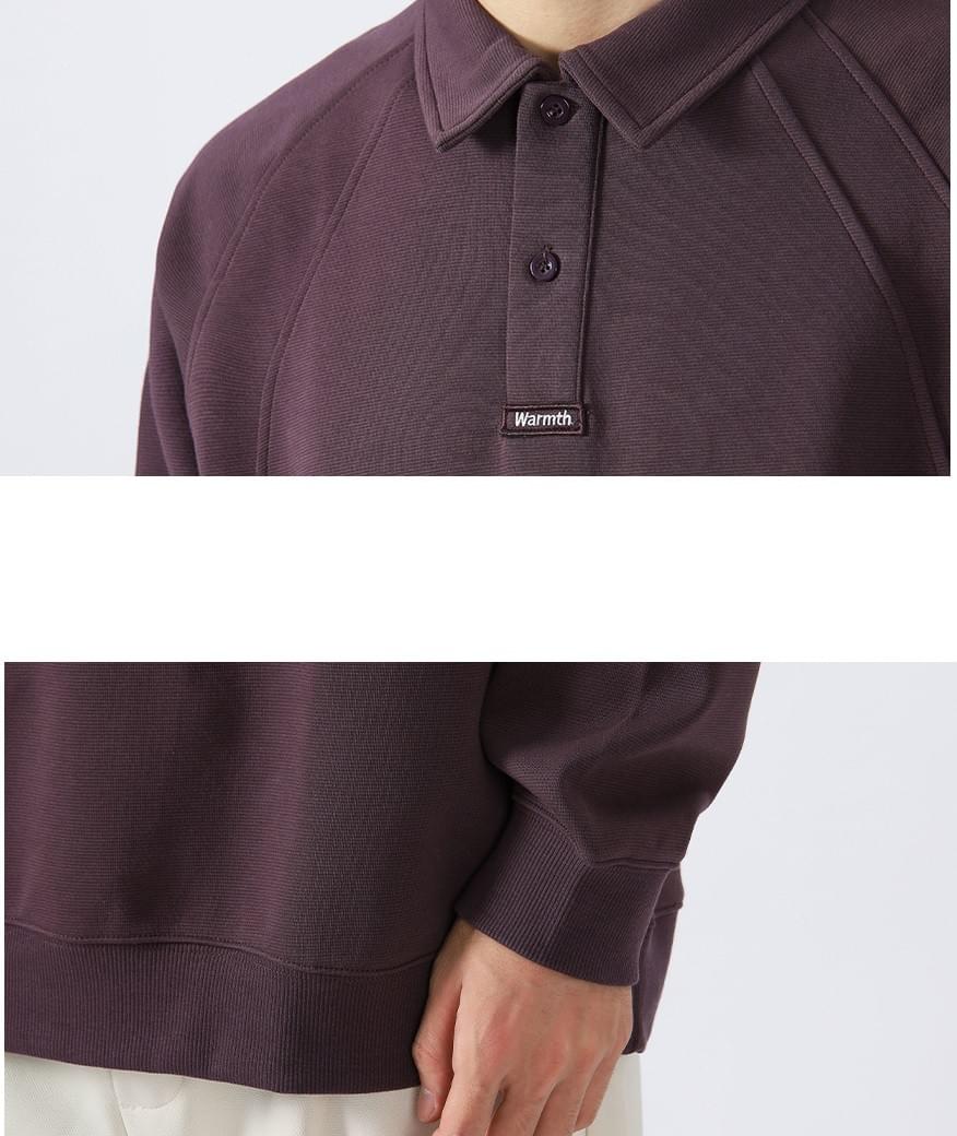 日系細文字刺繡 重磅長袖 POLO 衛衣 [CBH-1001]