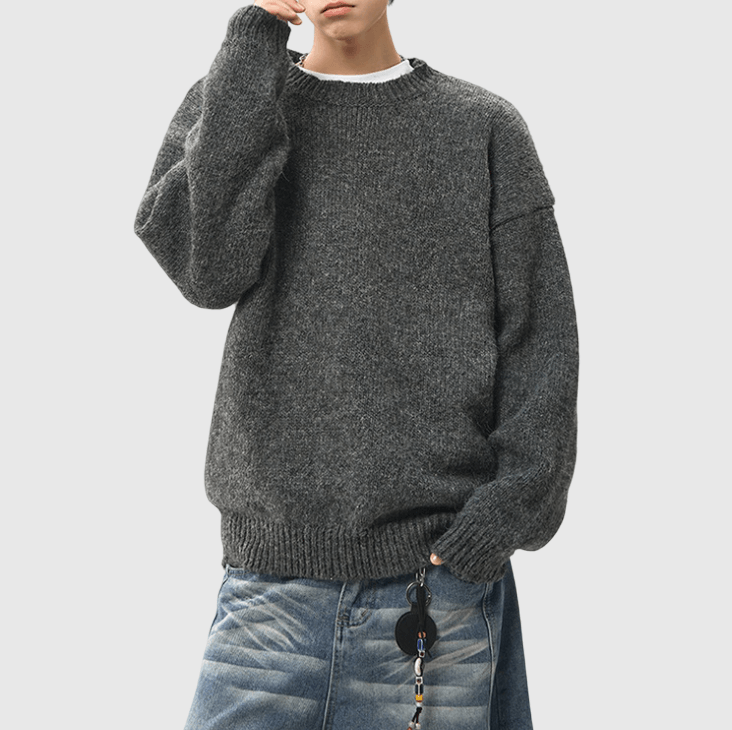 混色紗線編織設計 圓領針織冷衫 [CBK-1035]