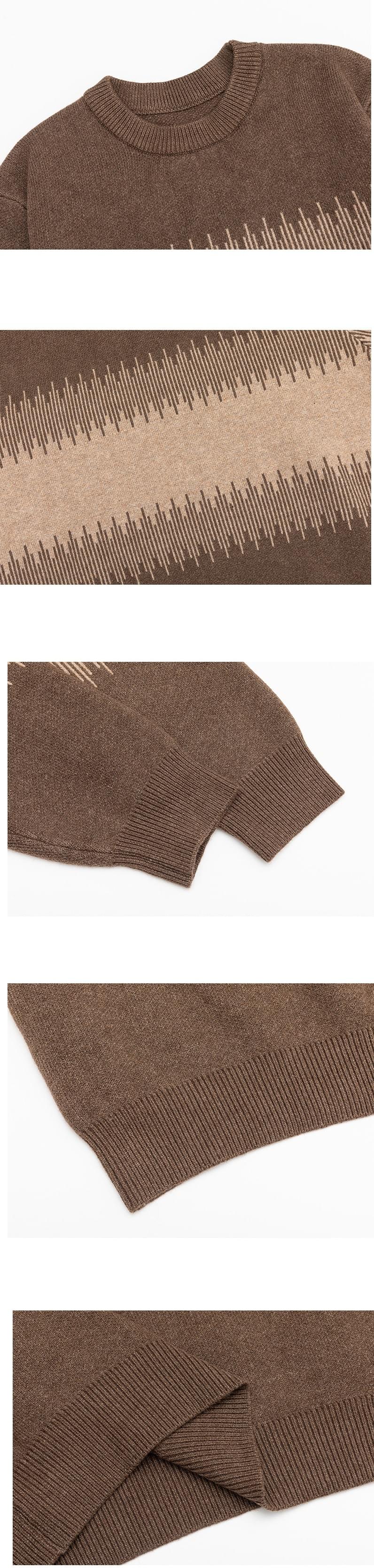 日系中身不規則撞色拼接 重磅圓領針織毛衣 [SBK-1134]