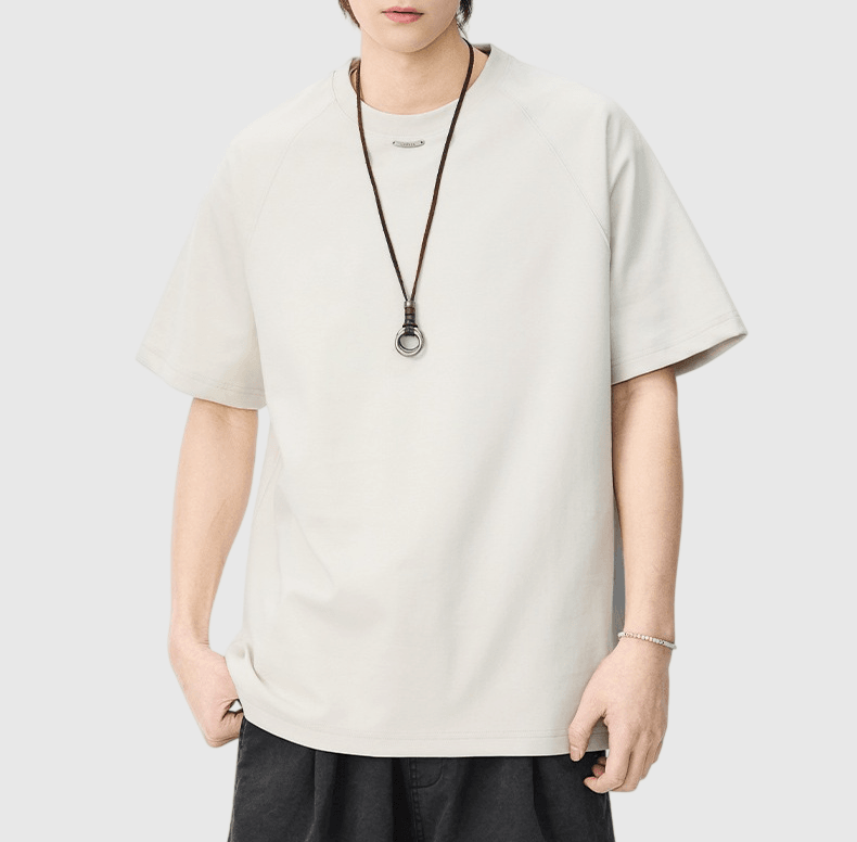 領口細鐵片縫紉設計  短袖 T-Shirt [SBT-1583]