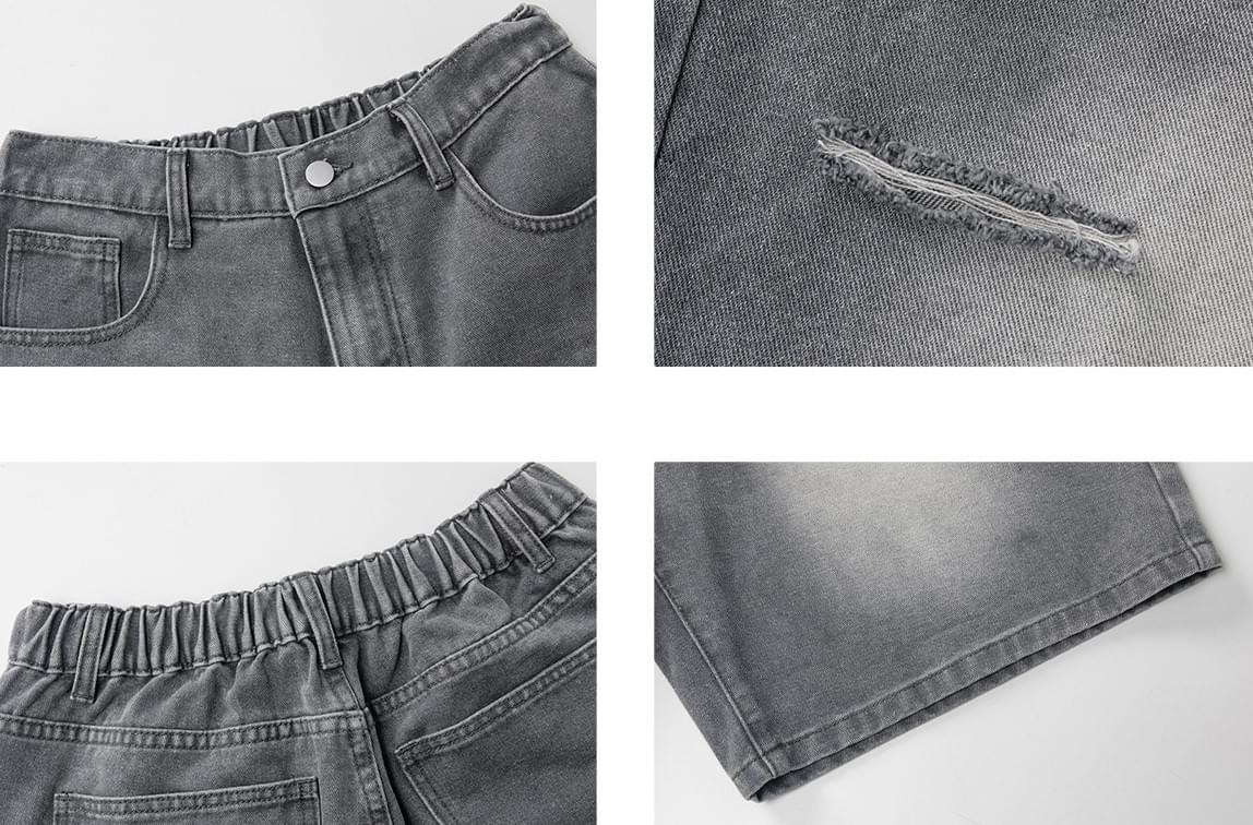 復古刀割破洞工藝設計 牛仔短褲 [SBST-1161]