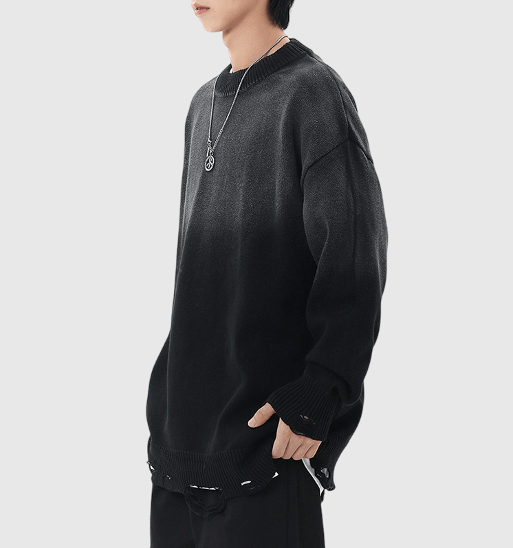 漸變色系編織設計 圓領針織冷衫 [CBK-1042]