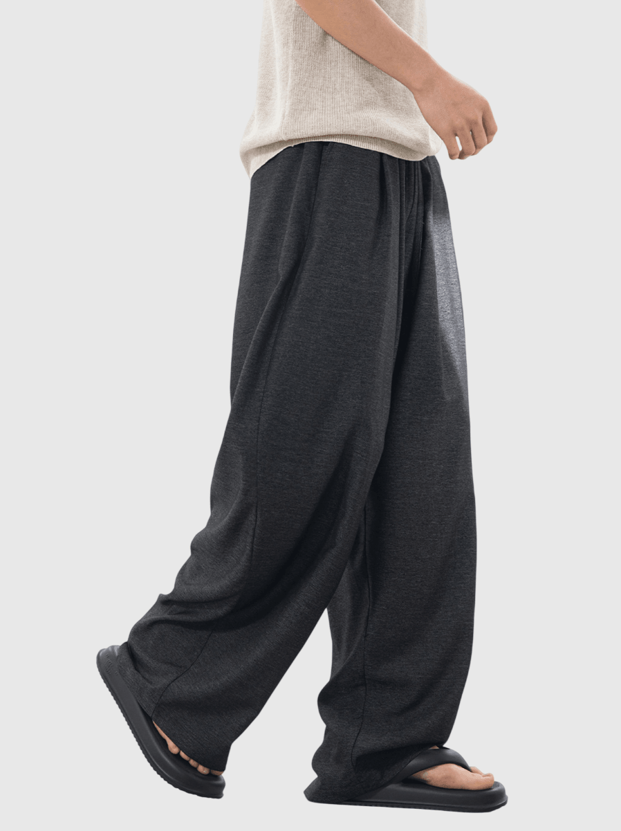 日系基礎混色編織輕便透氣 闊腿直筒垂感長褲 [SBP-1192]