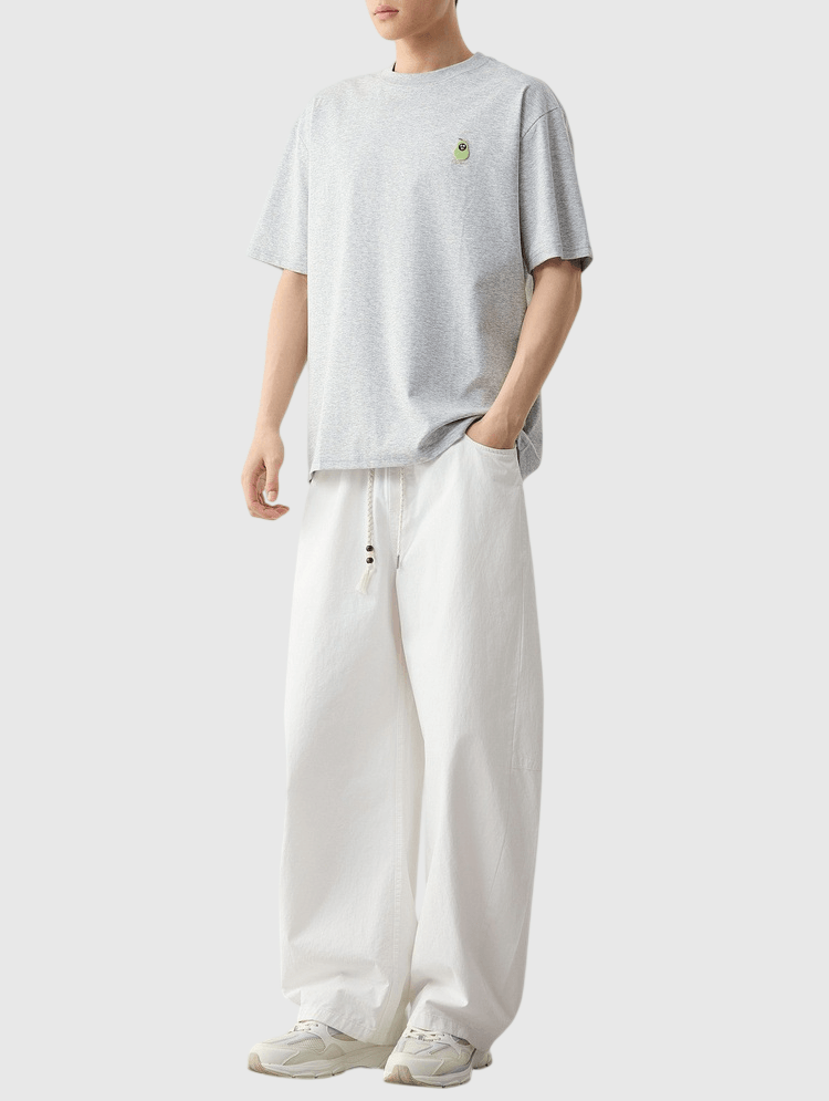 卡通牛油果核設計刺繡工藝 短袖 T-Shirt [CBT-1332]