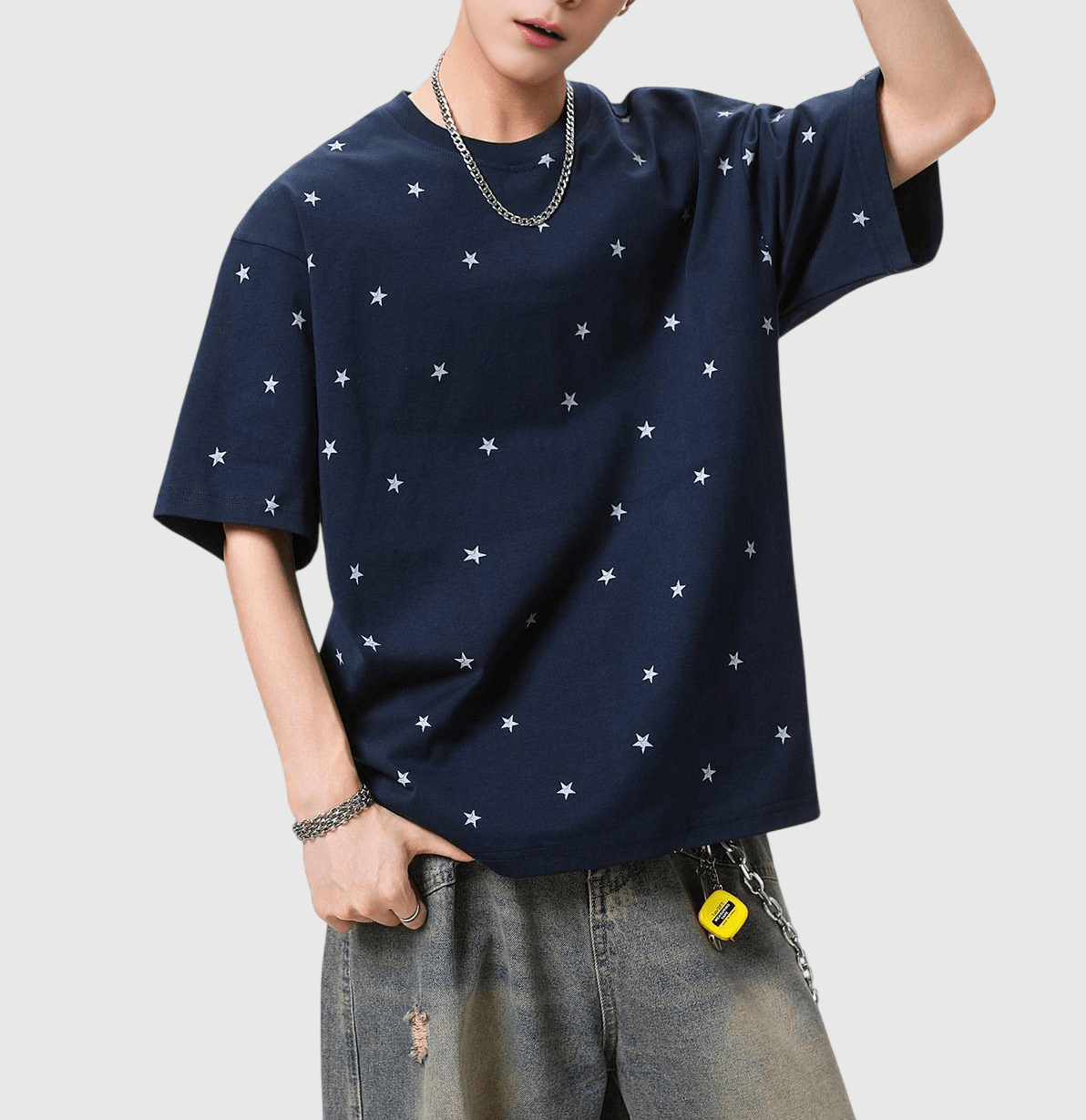 復古滿天星圖案印燙設計 純棉短袖 T-Shirt [SBT-1550]