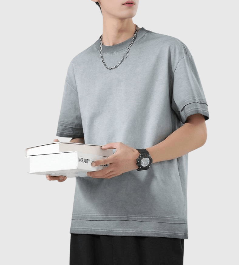 復古色系重工蠟染水洗漸變工藝 短袖 T-Shirt [SBT-1497]