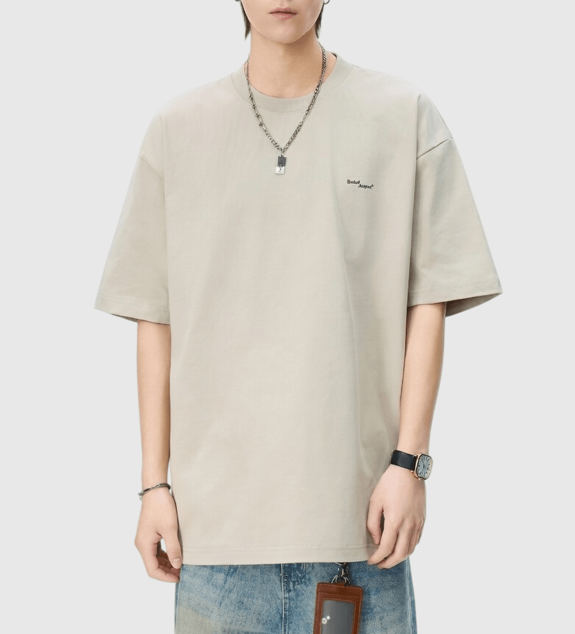 日系撞色細文字印燙設計 短袖 T-Shirt [SBT-1510]