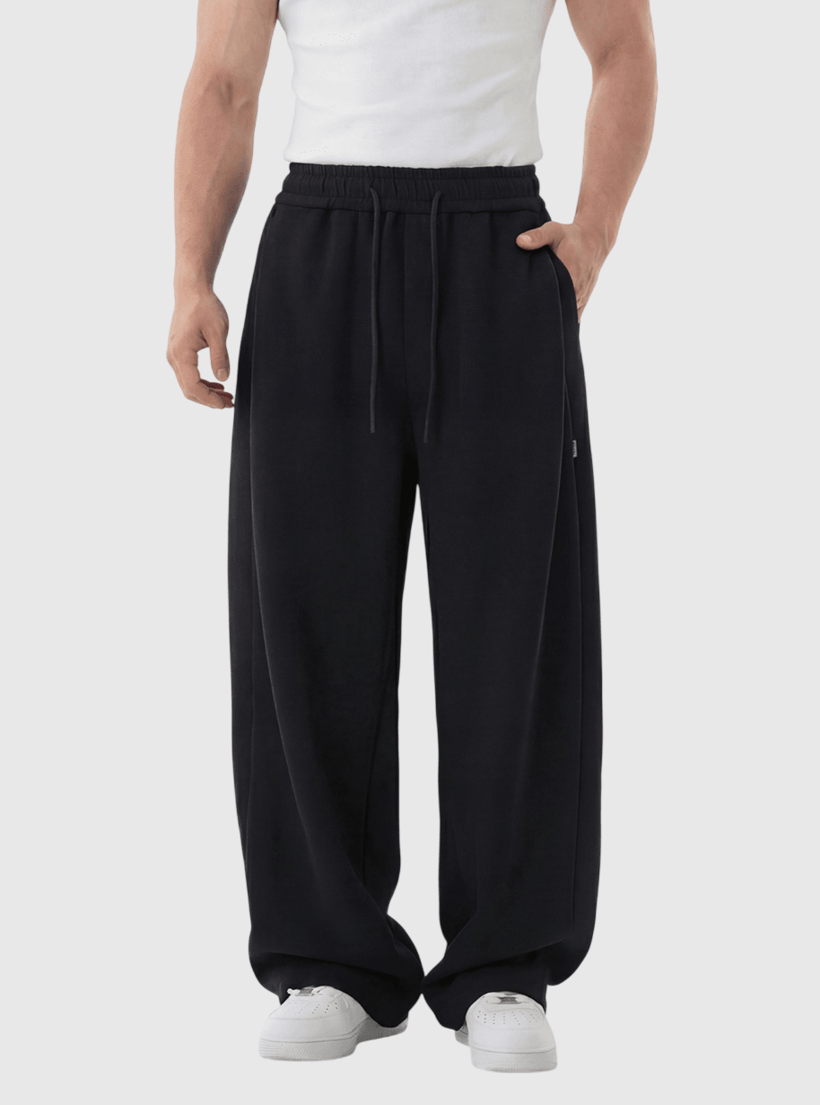 日系立體層次分割折疊 闊腳棉衛長褲 [SBP-1198]