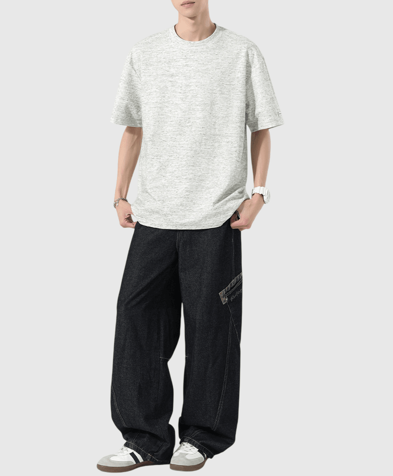 日系混色紗織設計 透氣短袖 T-Shirt [SBT-1513]