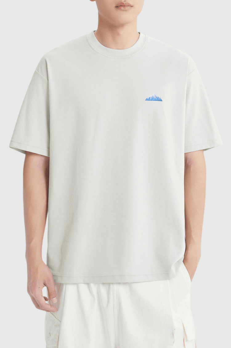 雪山山峰細圖案印燙設計 短袖 T-Shirt [CBT-1582]