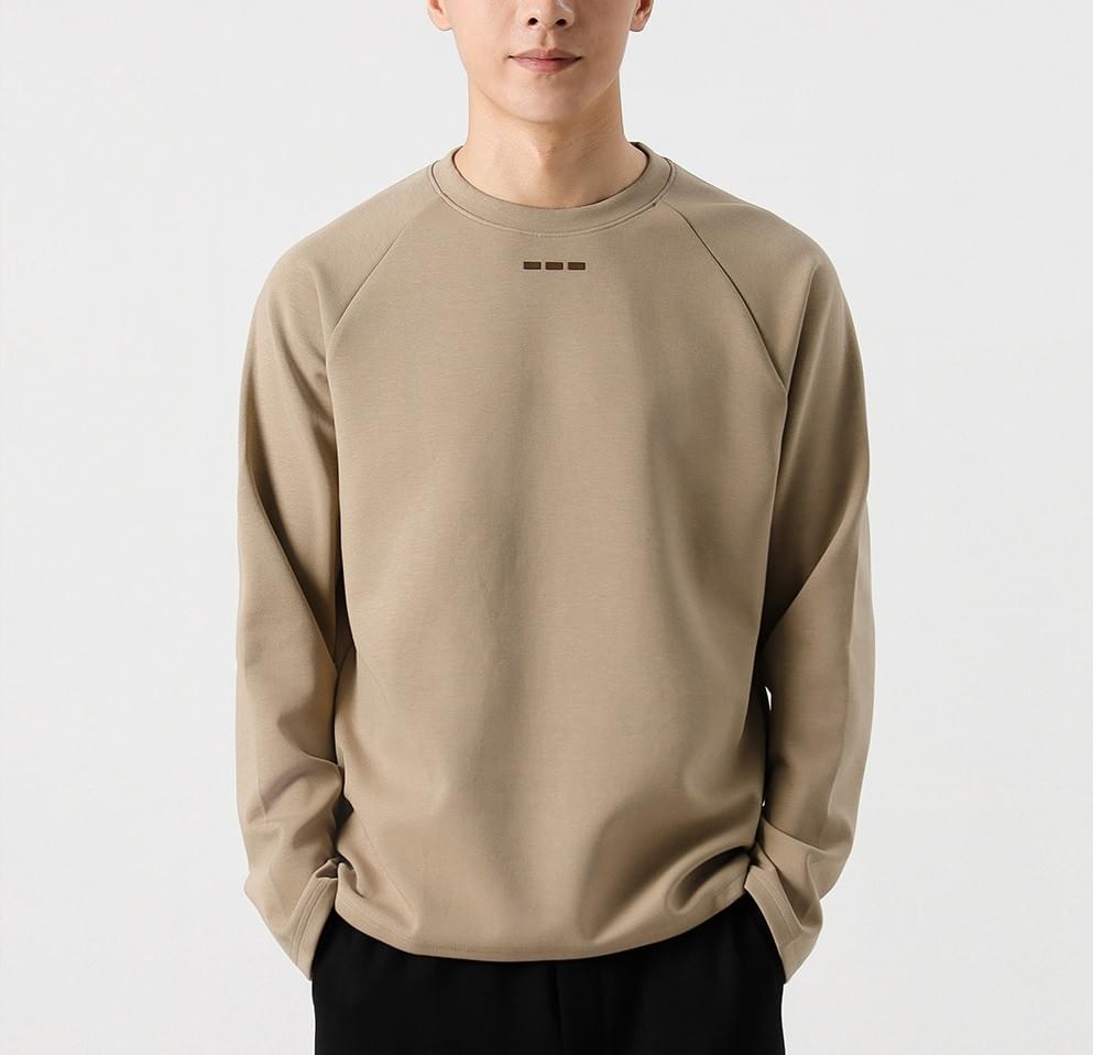 簡約立體細方塊圖案印燙 長袖 T-Shirt [CBT-1228]