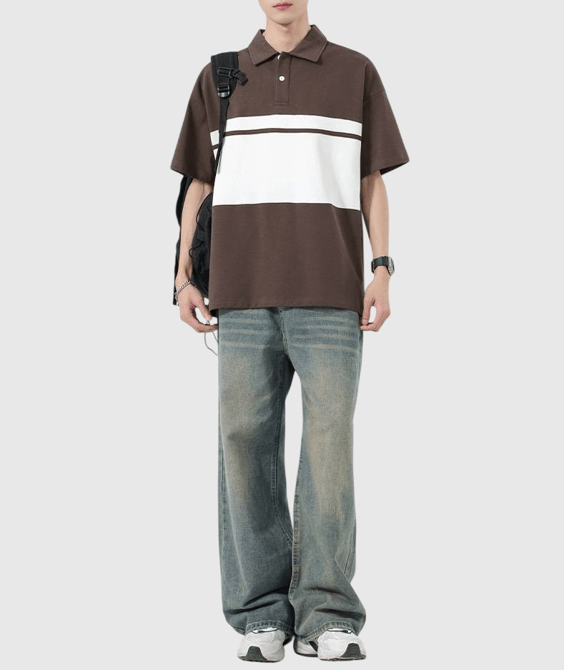 復古中身撞色色織工藝  短袖 POLO T-Shirt [SBT-1490]