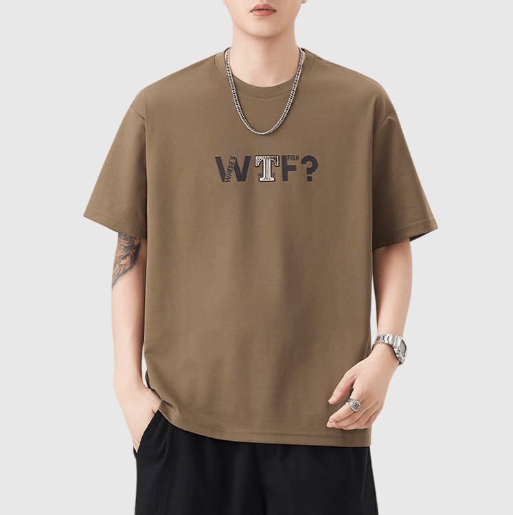 WTF 圖案文字印燙設計 短袖 T-Shirt [SBT-1528]