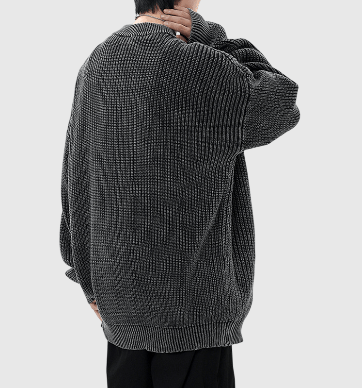 輕水洗立體紋理織布設計 純棉圓領針織冷衫 [CBK-1037]