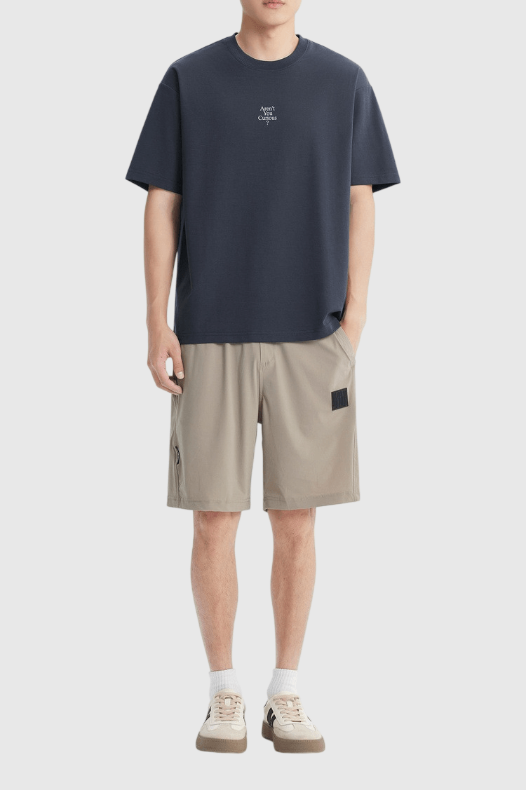 細文字問句印燙設計 短袖 T-Shirt [CBT-1583]