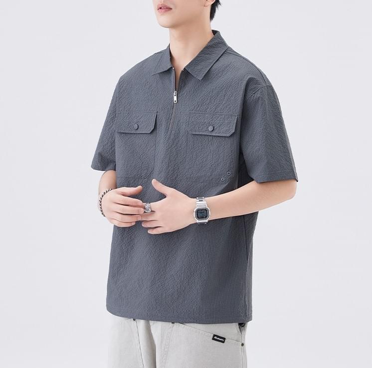 日系戶外雙前袋設計 透氣短袖 POLO T-Shirt [SBT-1295]