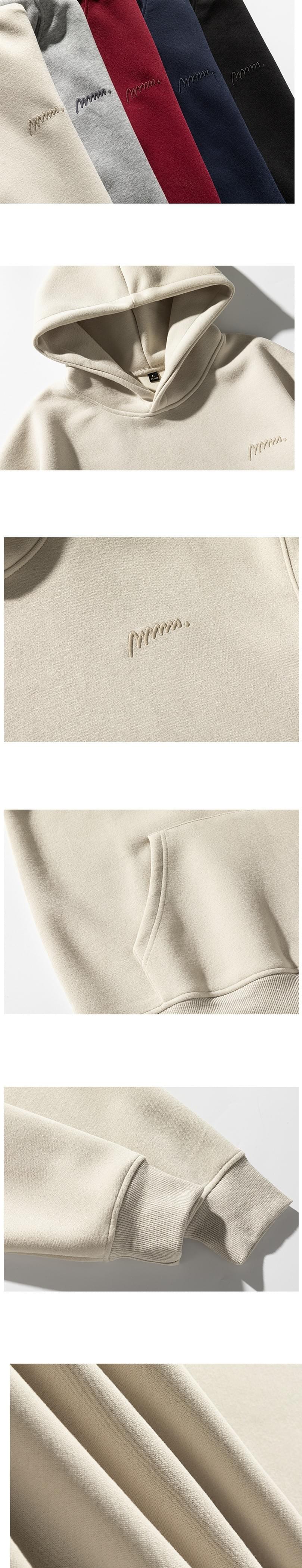 日系細立體色系線條刺繡 連帽長袖衛衣 [SBH-1312]