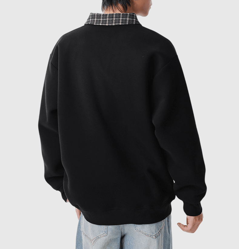 日系撞色恤衫領口拼接設計 長袖恤衫衛衣 [SBH-1340]