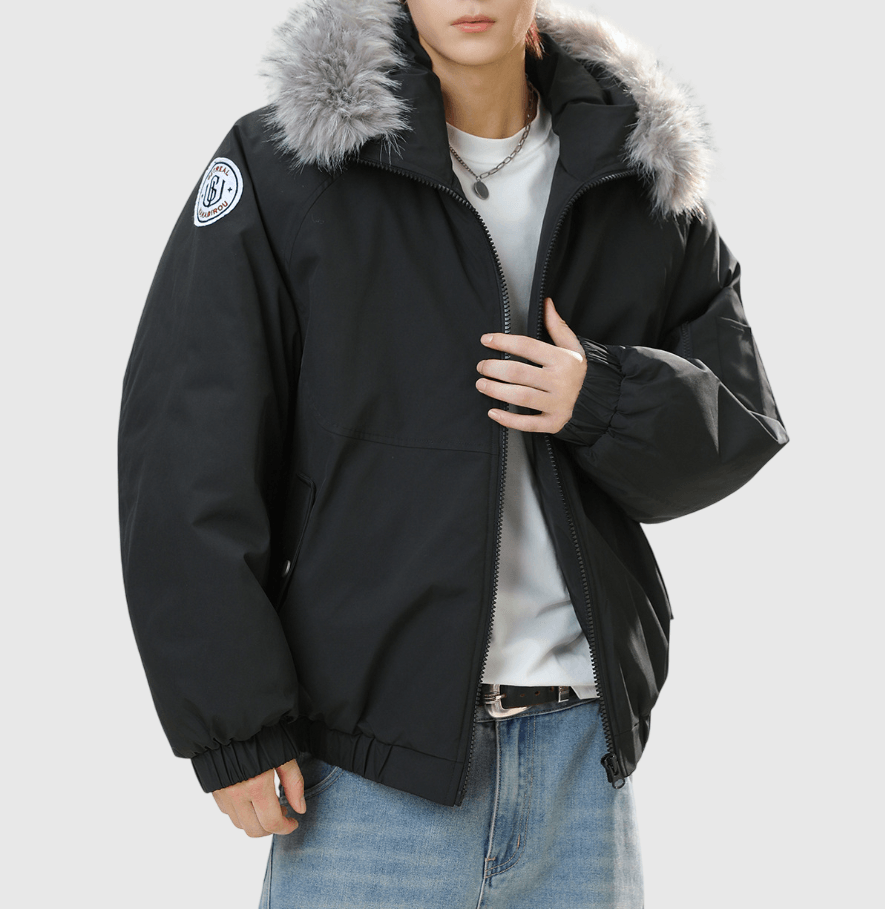 可拆式毛領領口設計 夾棉長袖外套 [SBO-1487]