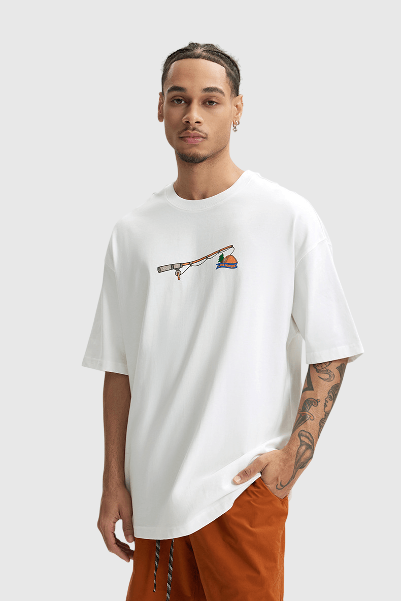 戶外釣魚裝備圖案文字印燙 短袖 T-Shirt [CBT-1273]
