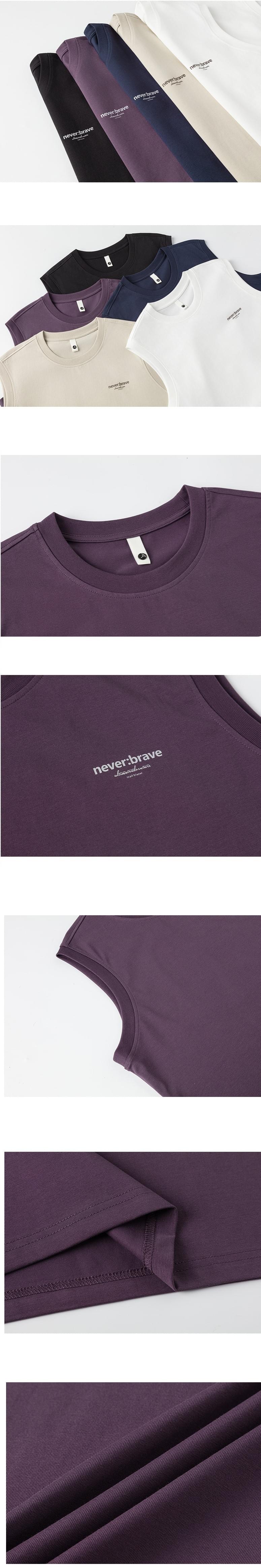 日系文青色系細文字圖案印燙 無袖背心 T-Shirt [SBT-1533]