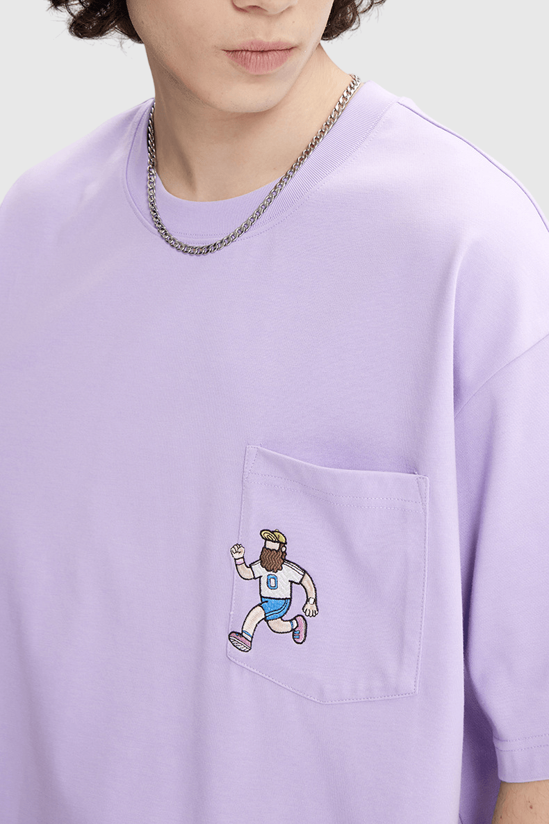 戶外運動圖案刺繡 短袖 T-Shirt [CBT-1268]