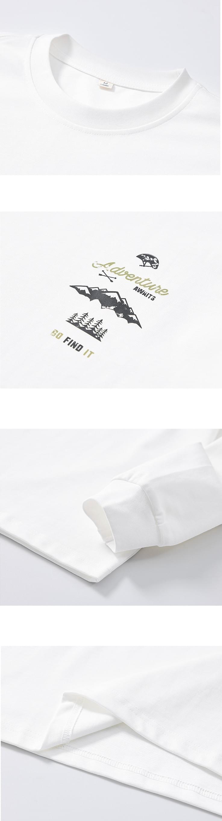 山系戶外細圖案印燙 純棉長袖 T-Shirt [SBT-1458]