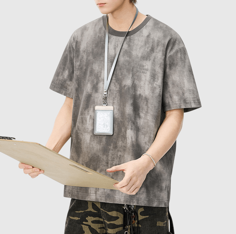 日系水洗紮染文字印燙設計 短袖 T-Shirt [SBT-1532]