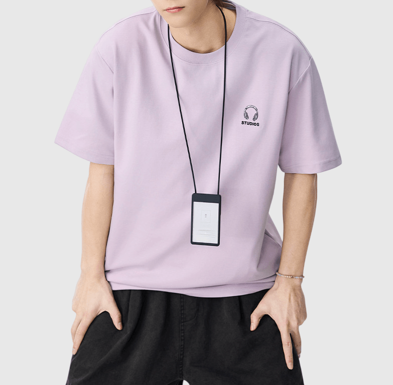 音樂耳機播放圖案文字印燙設計 短袖 T-Shirt [SBT-1529]