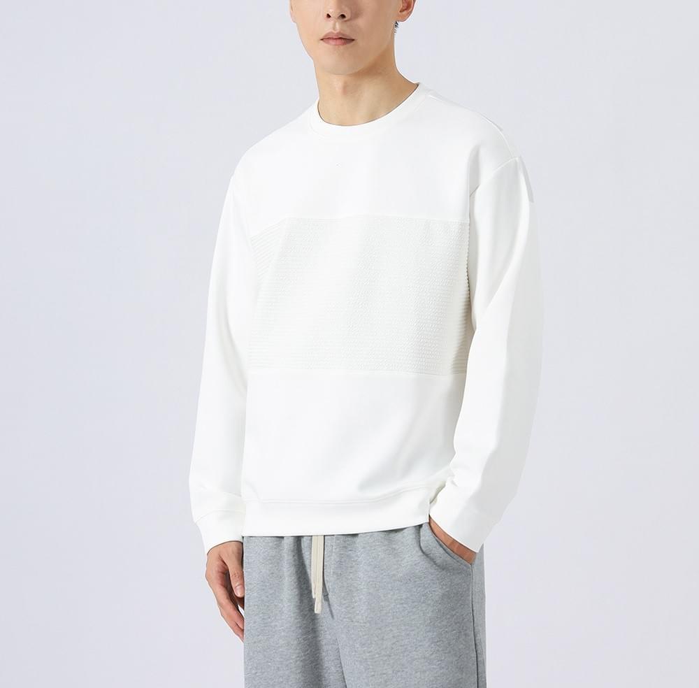 日系中身紋理拼接 長袖 T-Shirt [CBT-1221]