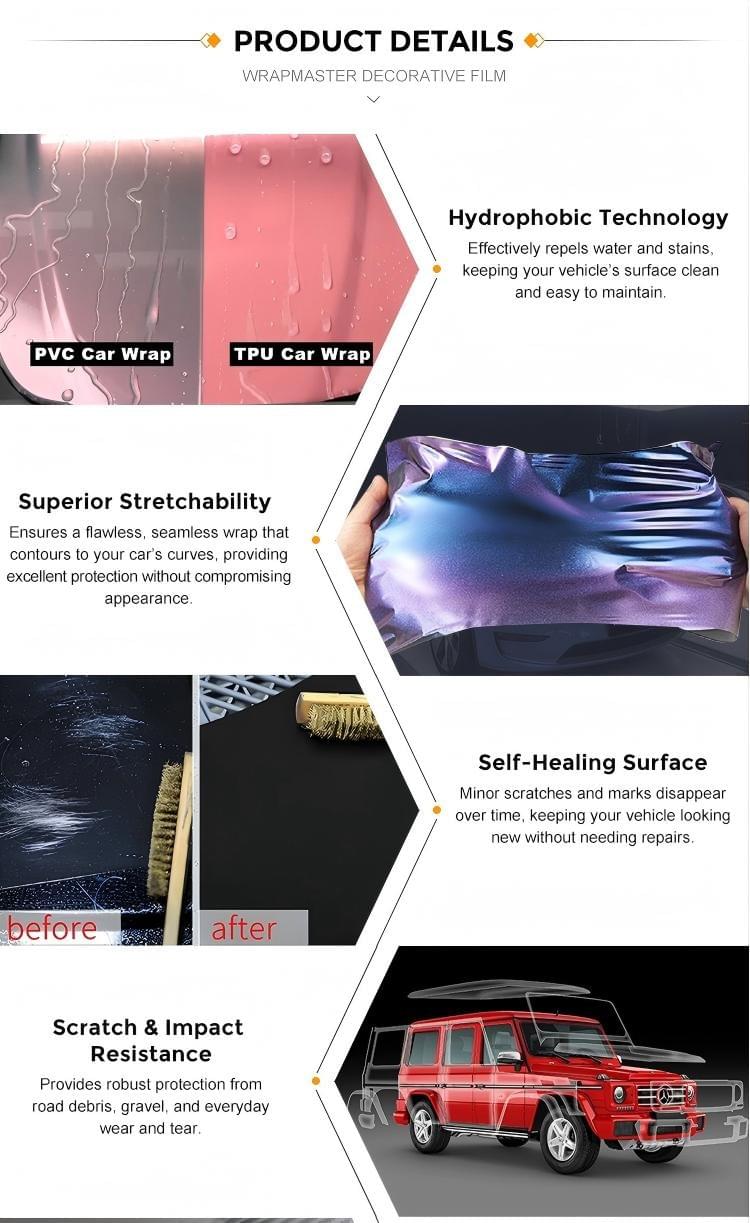 TPU Metallic GT Silver Car Paint Protection Film Color PPF 1