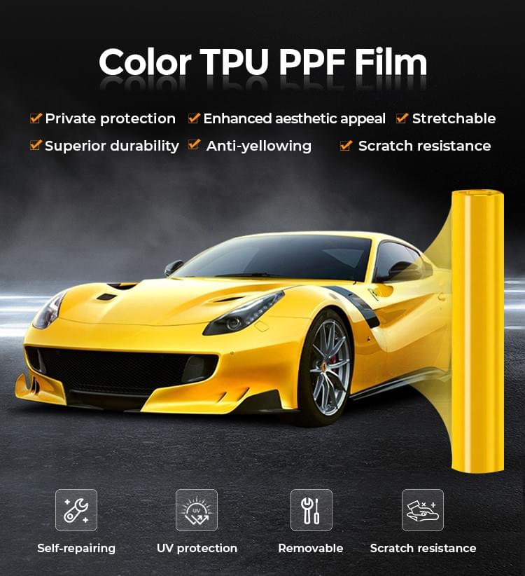 TPU Metallic GT Silver Car Paint Protection Film Color PPF 1