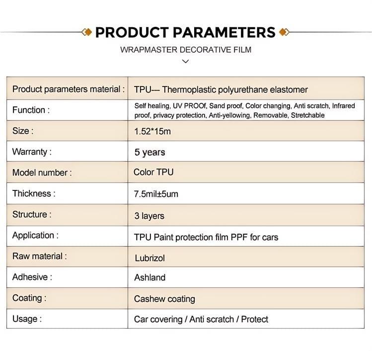 TPU Metallic GT Silver Car Paint Protection Film Color PPF 1