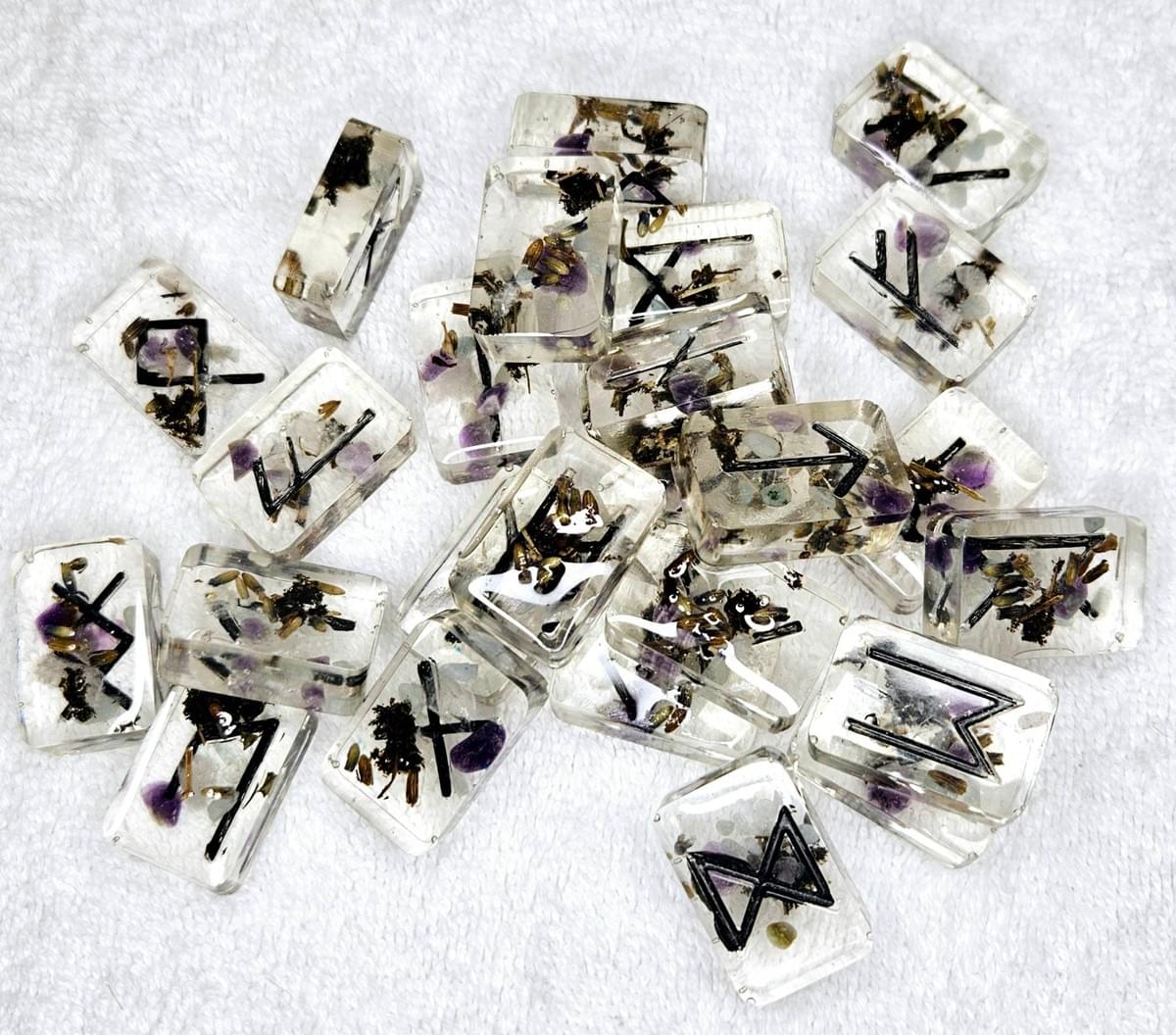 Traditional Futhark Runes Set - Resin Clear