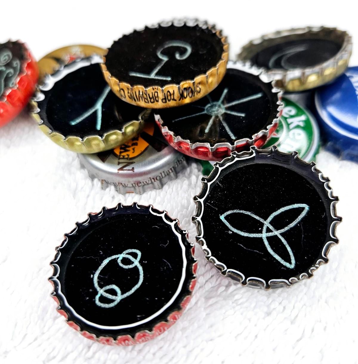 Runes Sets - Witch's Runes - Bottle Cap and Resin