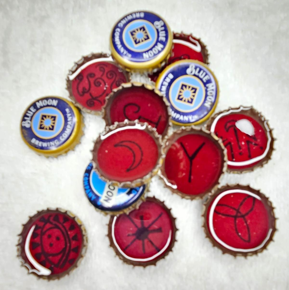 Runes Sets - Witch's Runes - Bottle Cap and Resin