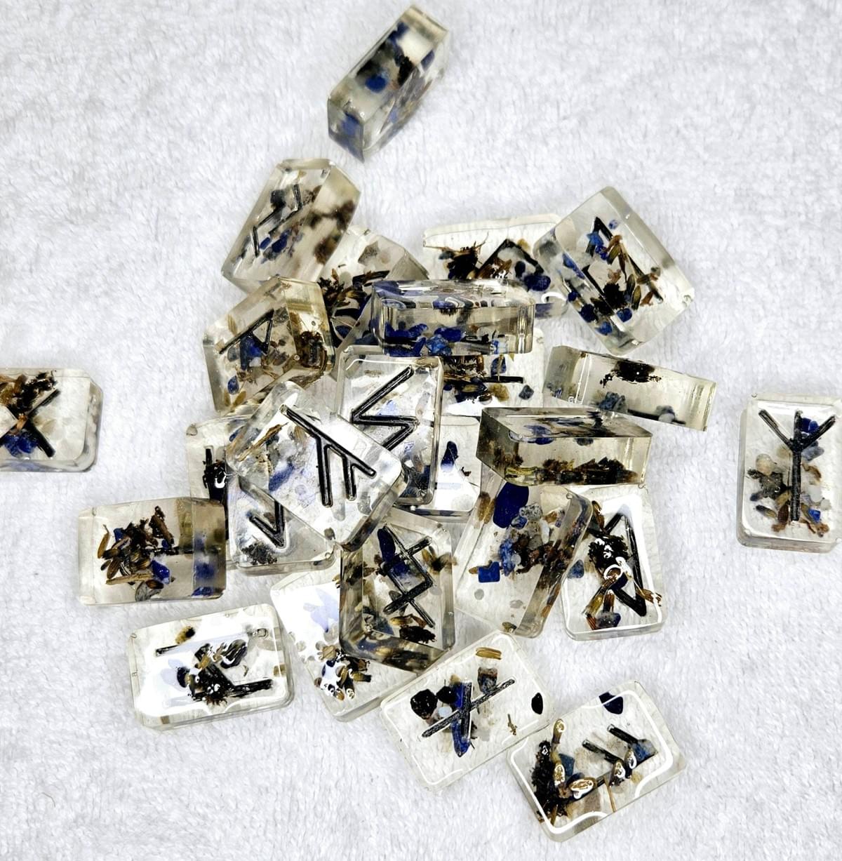 Traditional Futhark Runes Set - Resin Clear