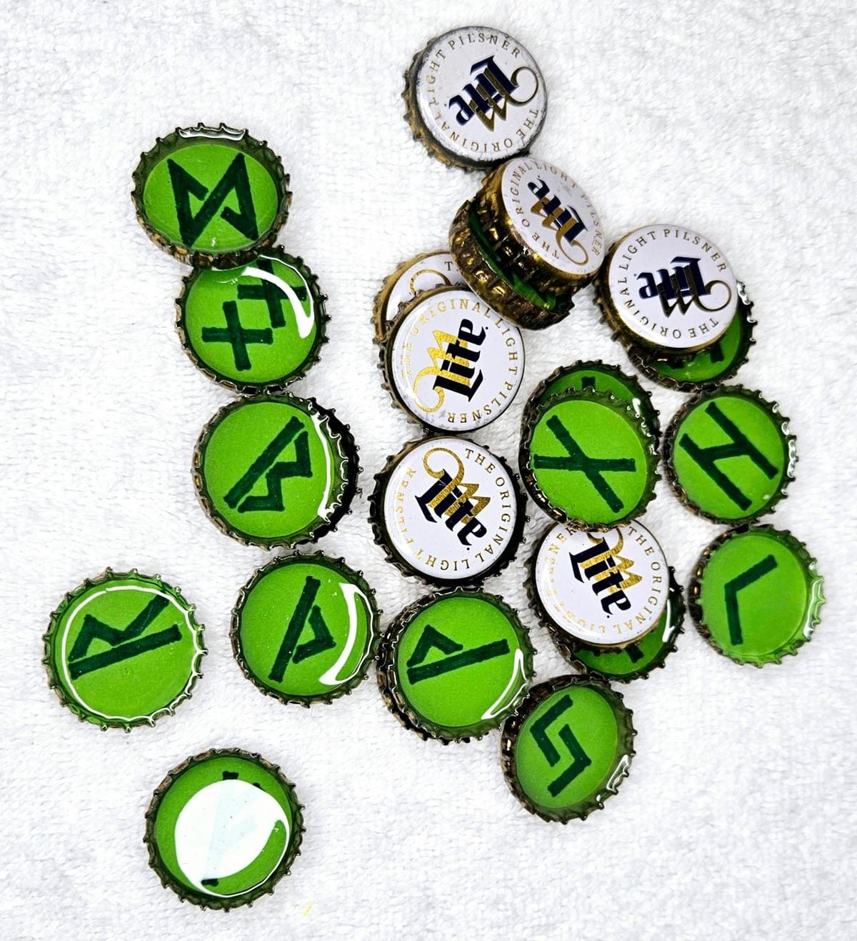 Runes Sets - Traditional Futhark - Bottle Cap and Resin