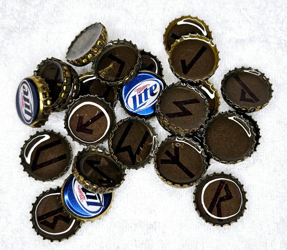 Runes Sets - Traditional Futhark - Bottle Cap and Resin