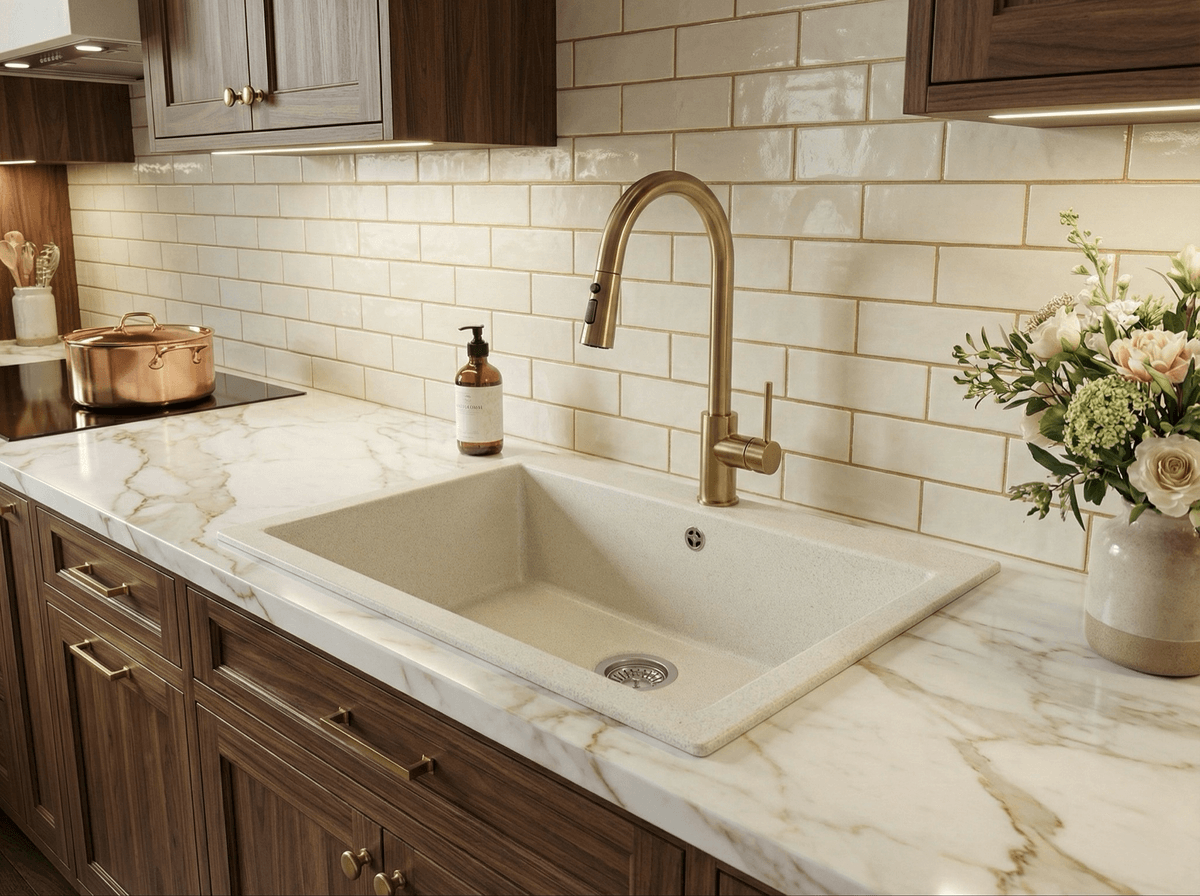 Évier granité blanc Roda 70 cm un bac sans vidage - ERODA-GR7 Évier granité blanc Roda 70 cm un bac sans vidage - ERODA-GR7