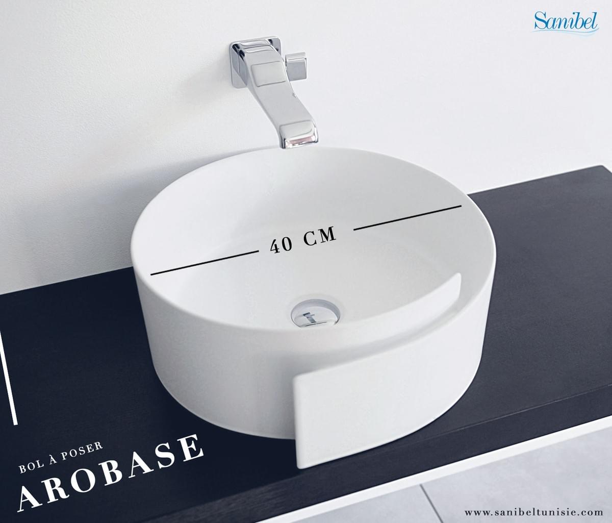 Bol à poser à prix mini Tunisie /  Bol résistant salle de bain Tunisie /  Bol Tunisie / Bol salle de bain 40 cm Tunisie / Vasque bol robuste Tunisie / Salle d'eau Tunisie