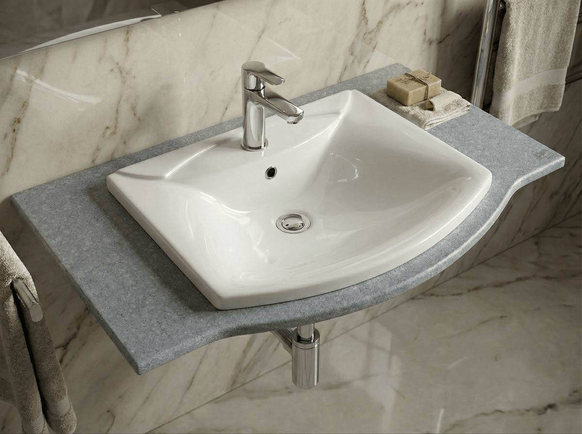 Plan Melody 92 cm avec vasque Amanada - VAMANDA - PMEL092BLUSIL - TROPLEIN-IMP