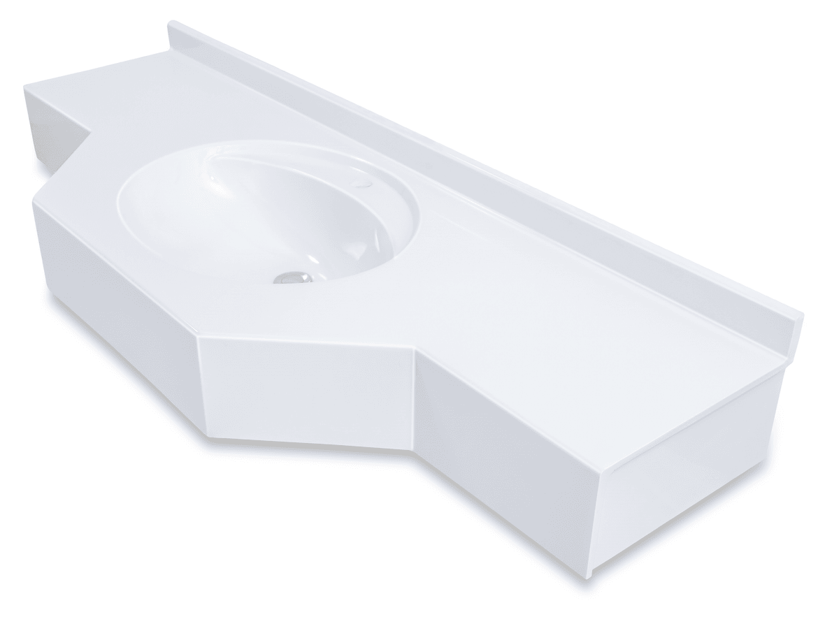 Plan-vasque Diva 155 cm - PDIVA155-BL