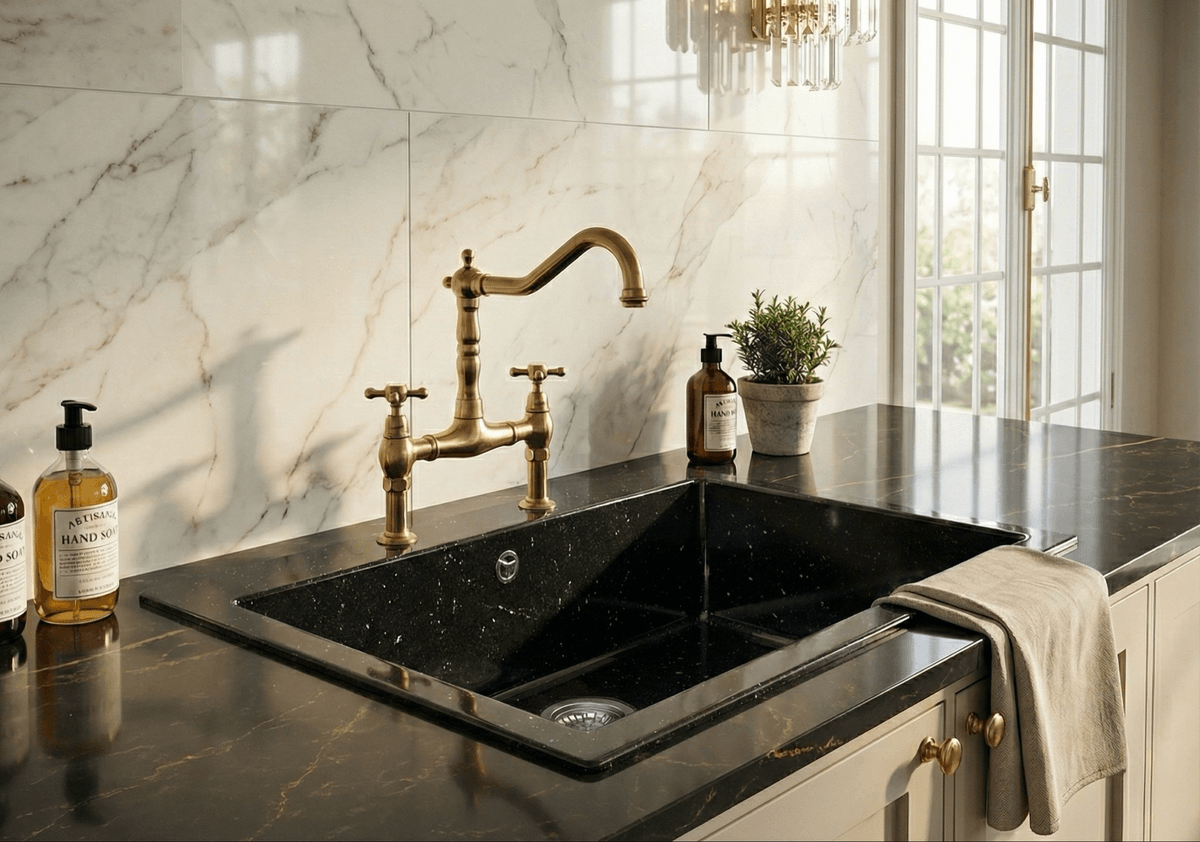 Évier granité noir Roda 70 cm un bac sans vidage - ERODA-GR10 Évier granité noir Roda 70 cm un bac sans vidage - ERODA-GR10