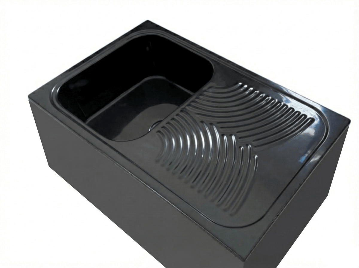 Évier granité noir Rocky 80 cm un bac sans vidage - EROCKY80-NO Évier granité noir Rocky 80 cm un bac sans vidage - EROCKY80-NO