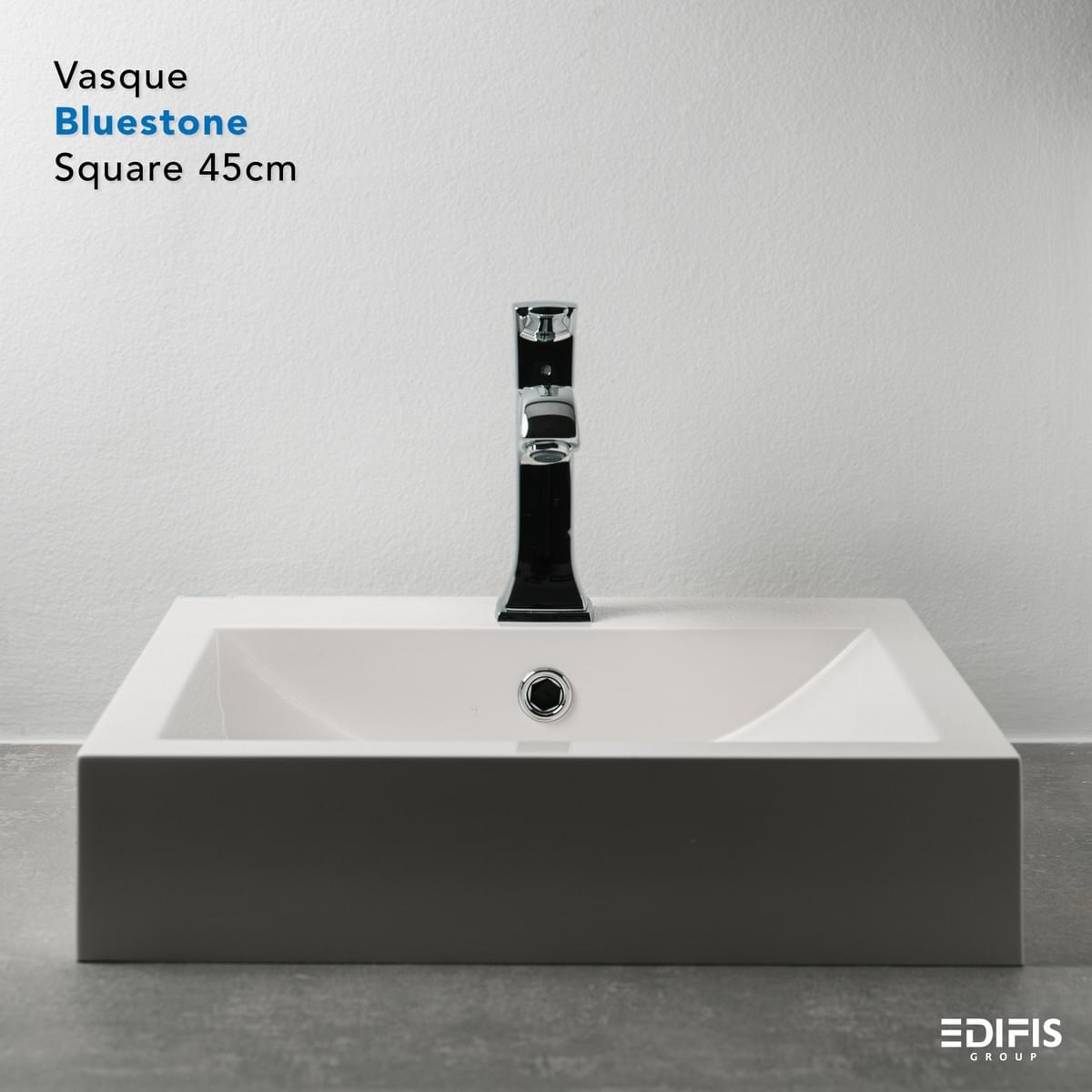 Vasque sanitaire Tunisie / Salle de bains Tunisie / Vasque à poser pas cher Tunisie / Vasque carrée à poser Tunisie / Vasque à poser 45 cm Tunisie / Lavabo à poser Tunisie / Lavabo carré Tunisie