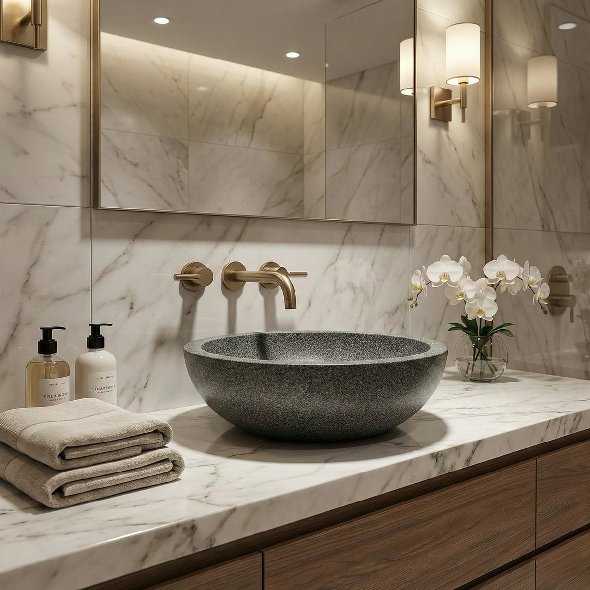 Bol à poser à prix mini Tunisie /  Bol résistant salle de bain Tunisie /  Bol Tunisie / Bol salle de bain 47 cm Tunisie / Vasque bol robuste Tunisie / Salle d'eau Tunisie