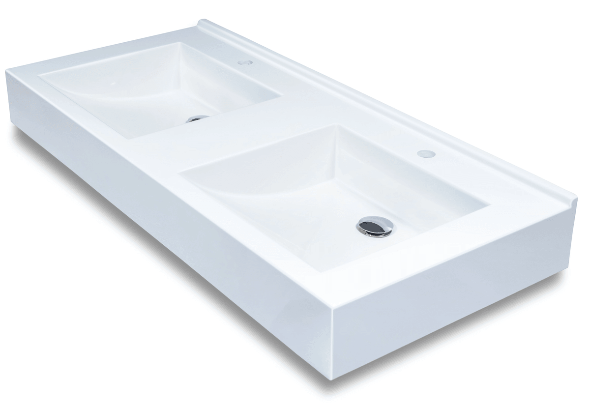 Plan-vasque double Surf 120 cm  - PDSURF120-BL