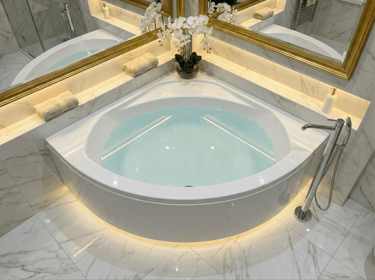 Baignoire d'angle Pop 140 x 140 cm avec tablier support et pieds - BAIPOP140140 - TABPOP140X140 - KITPIEDSBAIGLASS - KITMONTBAIGLASS - WIRVID34760517 Baignoire d'angle Pop 140 x 140 cm avec tablier support et pieds - BAIPOP140140 - TABPOP140X140 - KITPIEDSBAIGLASS - KITMONTBAIGLASS - WIRVID34760517